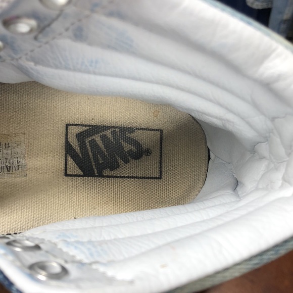 Vans off the wall hightop lace up distressed denim men’s size 6 women’s size 7.5 - Picture 10 of 10